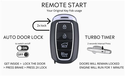 Note that Some might wonder how long your have to Hold <b>Start</b> after hitting the lock button. . Hyundai remote start key fob sequence